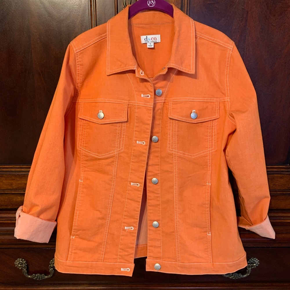 Denim & Company Cute Orange Jean Jacket